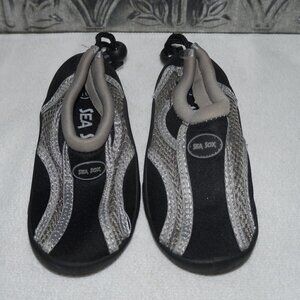 Kids Toddlers Sea Sox Size 10 Water Shoes Black Gray Mesh